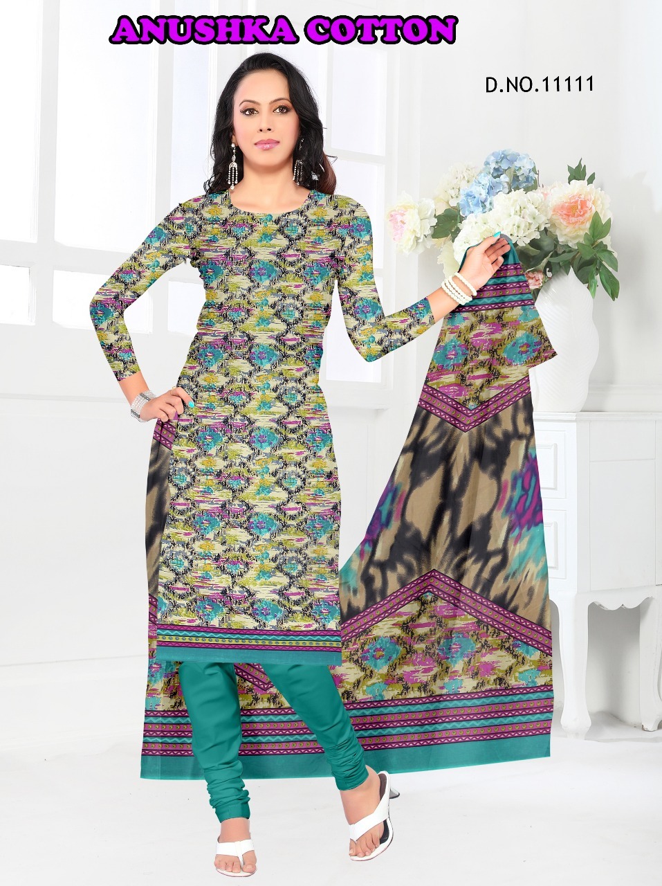 Synthetic Dress Materials With Cotton Dupatta Anushka