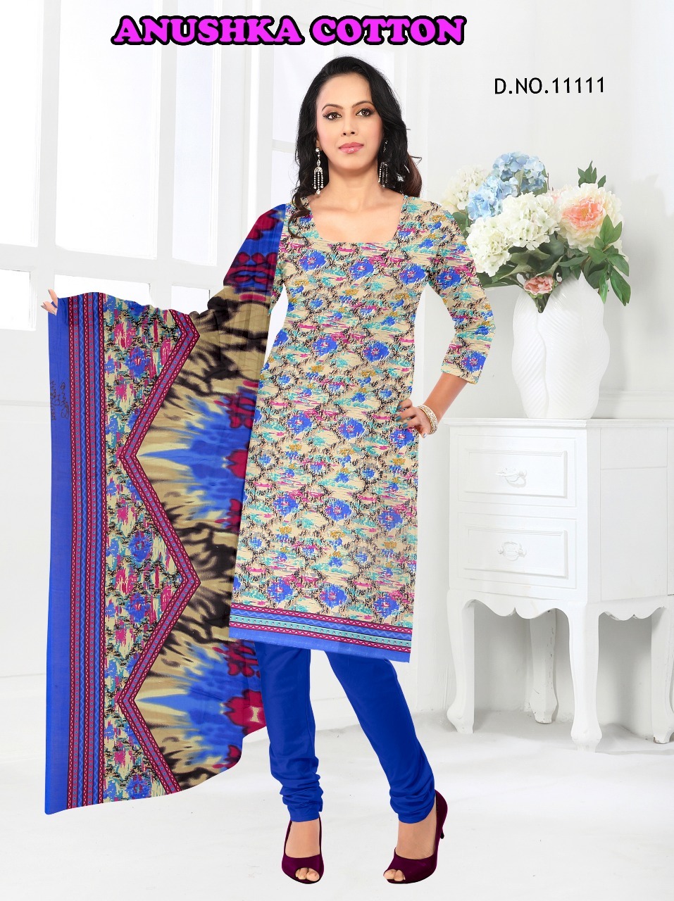 Synthetic Dress Materials With Cotton Dupatta Anushka