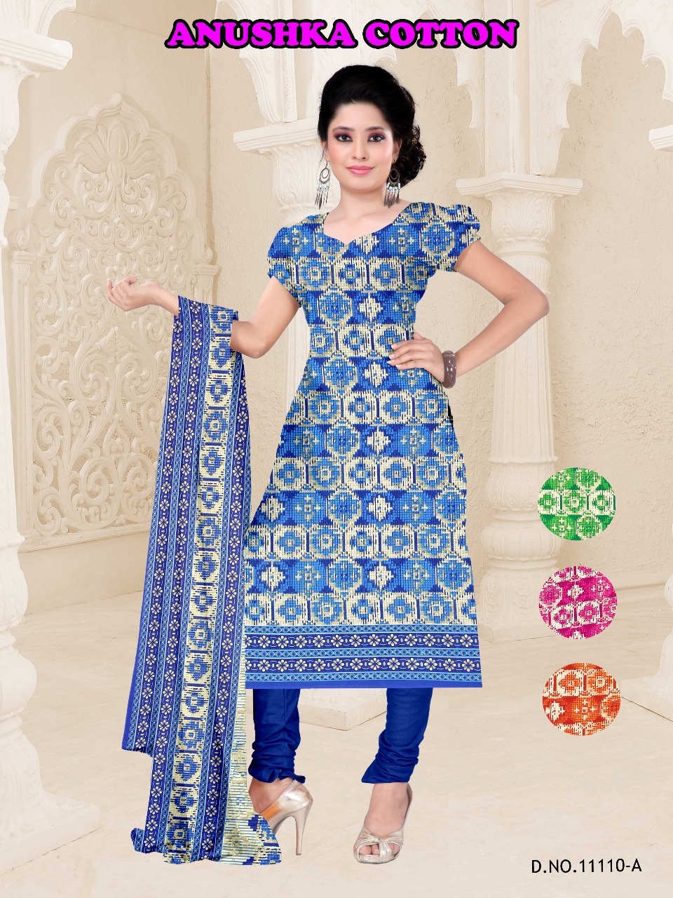 Synthetic Dress Materials With Cotton Dupatta Anushka
