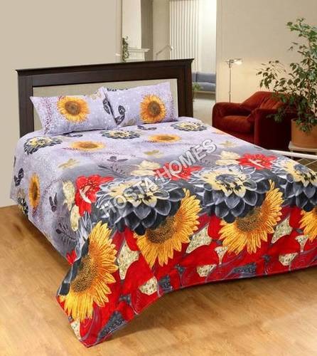 Multicolor Floral Print Poly Cotton Bed Sheet New Design