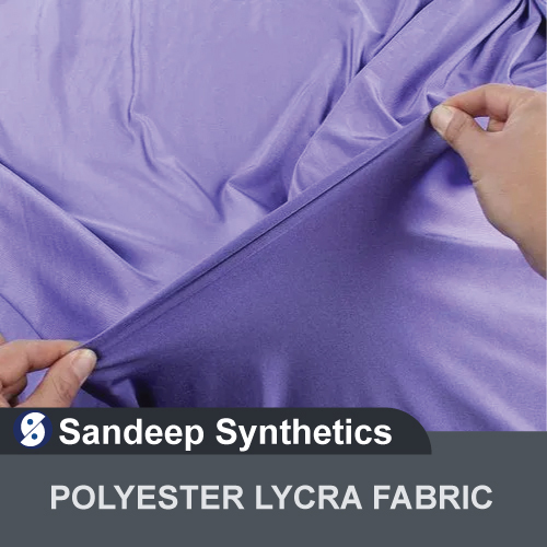 Polyester Spandex Fabric - Plain Texture, Washable & Quick Dry, Shiny Finish for Dry Fit Garments