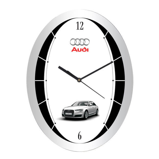 Promotional Wall Clock - Plastic, 9.75"x12.75", Oval Shape, Golden/silver/wooden Finish | Customizable Design, 18-month Warranty, Unisex Appeal