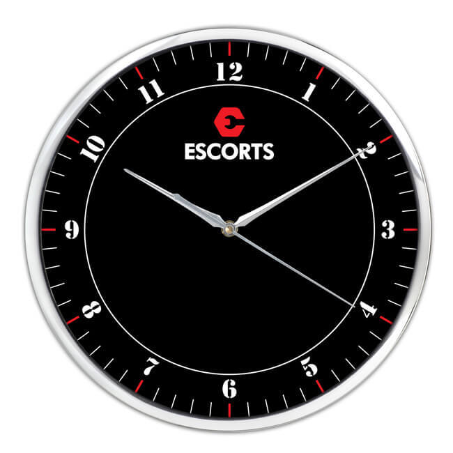 Round Wall Clock - High-quality Material, Dimension 11" Round With Dial Size 10.08" Round, Golden Finish & Chrome Finish | Lightweight, Perfect Design & Finish