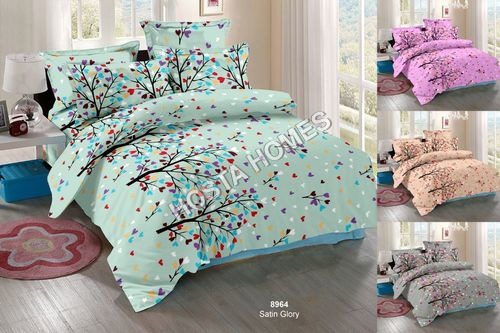 KOMFORT CREATIONS Poly-Cotton Double Bed Sheet Set - 2540 x 2743.2 mm, Floral Design in White and Pink, Includes Two Pillow Covers, Soft and Durable for Home and Hotel Use