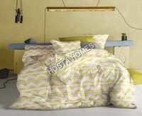 White & Yellow Color Cotton Bed Sheet Length: 100 X 108 Inch (In)