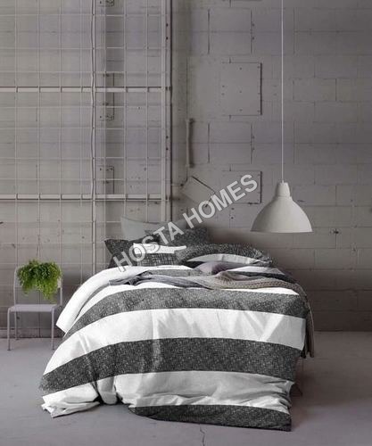 मल्टीकलर व्हाइट एंड ब्लैक कलर कॉटन बेड शीट