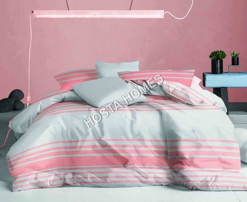 मल्टीकलर पिंक एंड व्हाइट कलर कॉटन बेड शीट