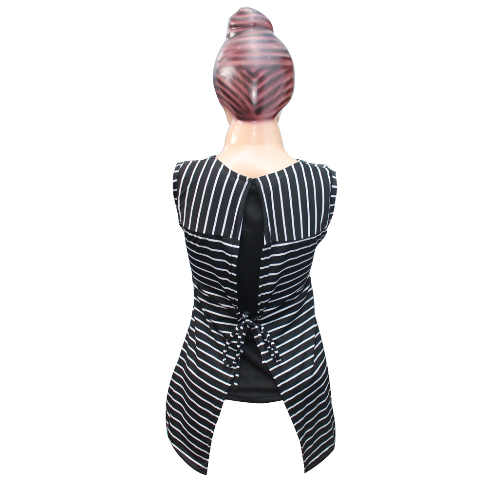 Ladies Black Striped Top