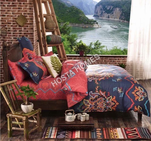 Multicolor Attractive Design Cotton Comforter Set 4 Pcs