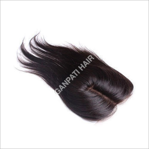 Indian Temple Raw Virgin Full Head Closure Hair Wig - 100% Natural Human Hair, 8 Inches Length, Smooth and Silky Brown Color, Tangle Free and No Shedding, Suitable for Women and Girls