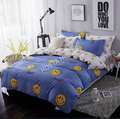 Multicolor Smile Simble Cotton Comforter Set 4 Pcs