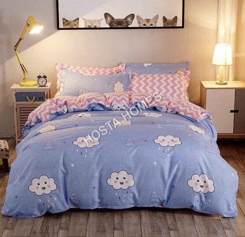 Multicolor Raining Design Cotton Comforter Set 4 Pcs
