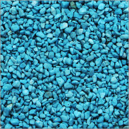 एक्वा ब्लू रंग का एक्वेरियम ग्रावेल