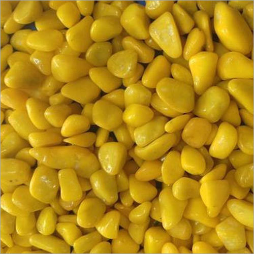 Yellow  Colour Aquarium Pebble