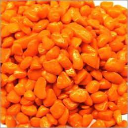 Orange  Colour Aquarium Pebble