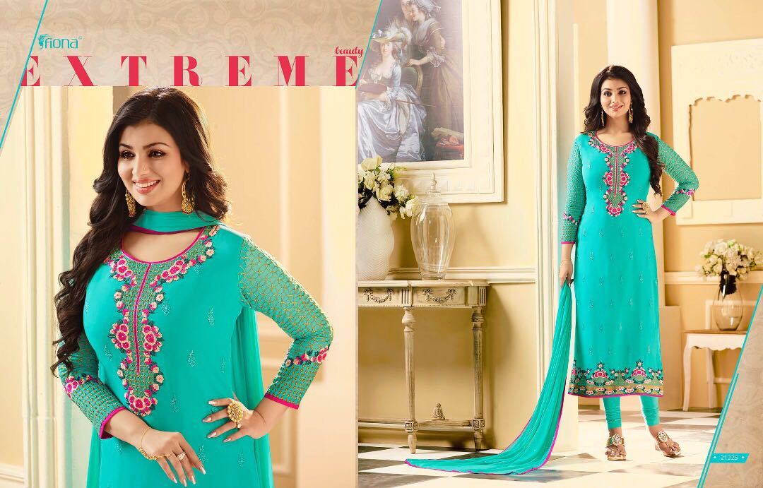 Designer Salwar Suit - Faux Georgette Top, Santoon Bottom, Peach, Najneen Dupatta | Embroidered Floral, Comfortable Fit, Elegant Design