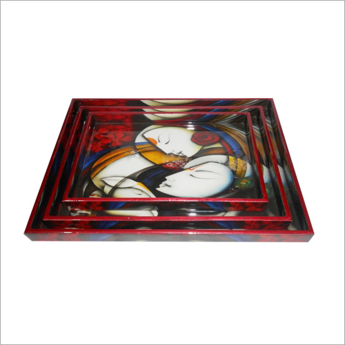 Antique Imitation Wooden Serving Tray And Mdf Printed Tray