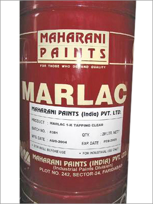 MARLAC 1K TAPPING CLEAR PAINT एक उच्च गुणवत्ता वाला स्पष्ट पेंट है जो उत्कृष्ट सटीकता के साथ यांत्रिक भागों पर लागू होता है। यह आसानी से सूखता है और इसमें पानी और रसायनों के प्रति उत्कृष्ट प्रतिरोध होता है, जिससे यह विविध सतहों के लिए एक उचित समाधान बनता है।