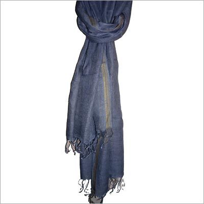 लिनेन सिल्क गोल्ड सेल्वेज़ स्कार्फ