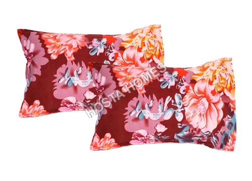 Red Multicolor Floral 2 Pieces Pillow Covers