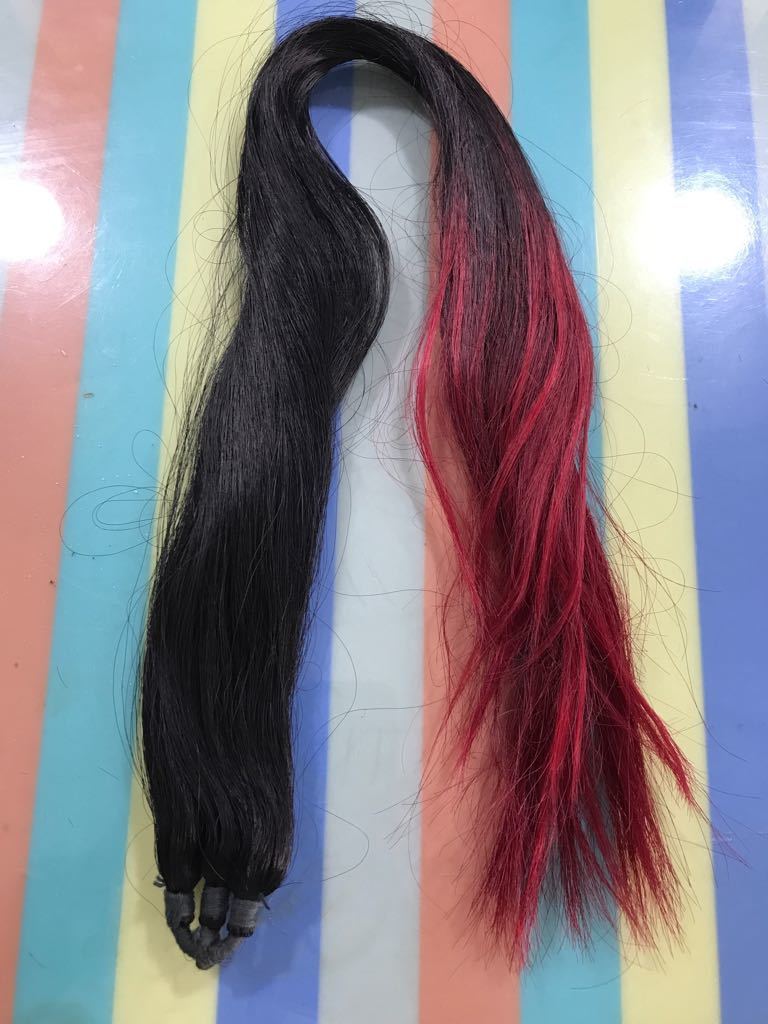 Pink & Brown & Blue & Black Sangita  Hair