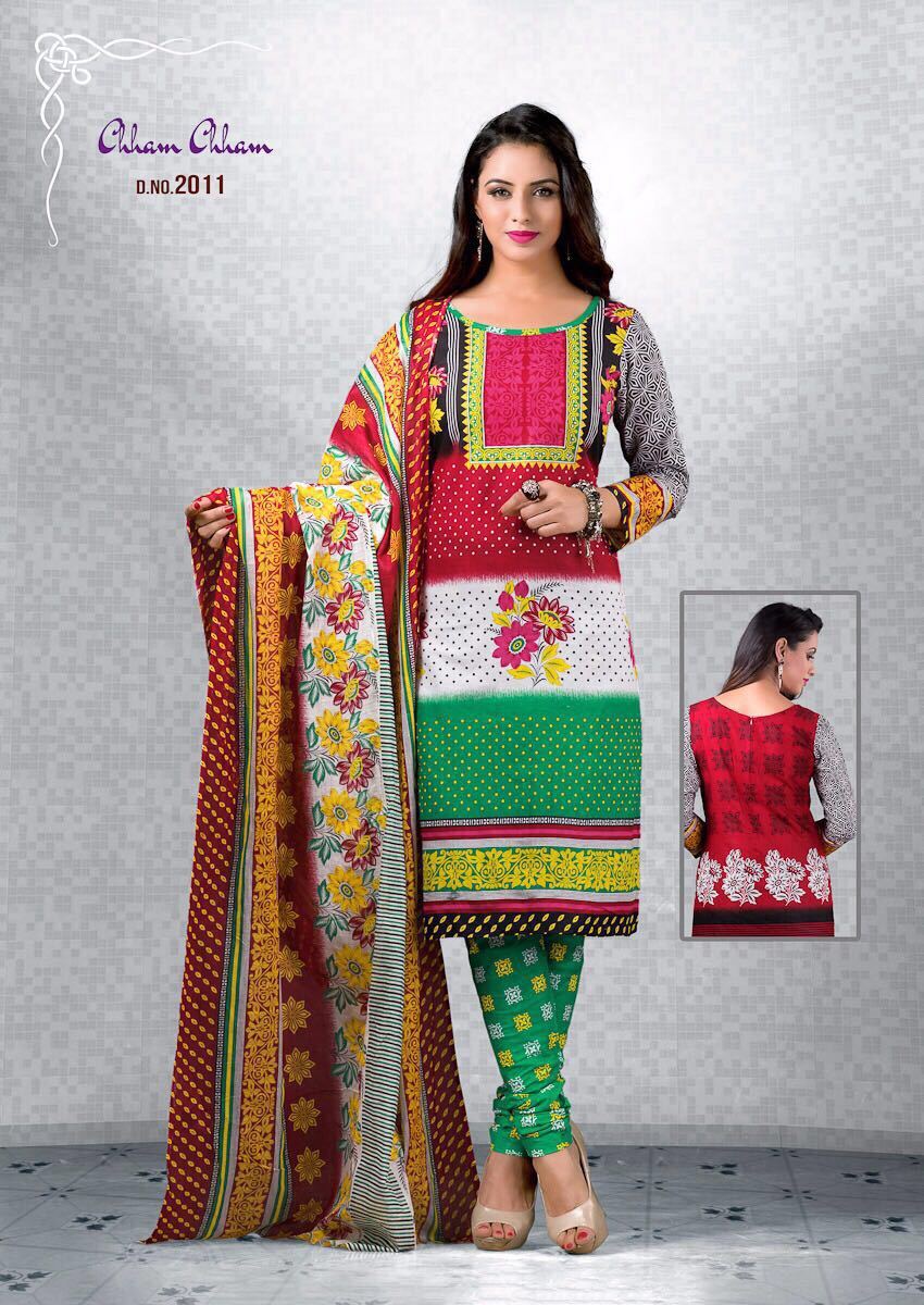 Cotton Printed Dress Materials Meenaxi Cham Cham