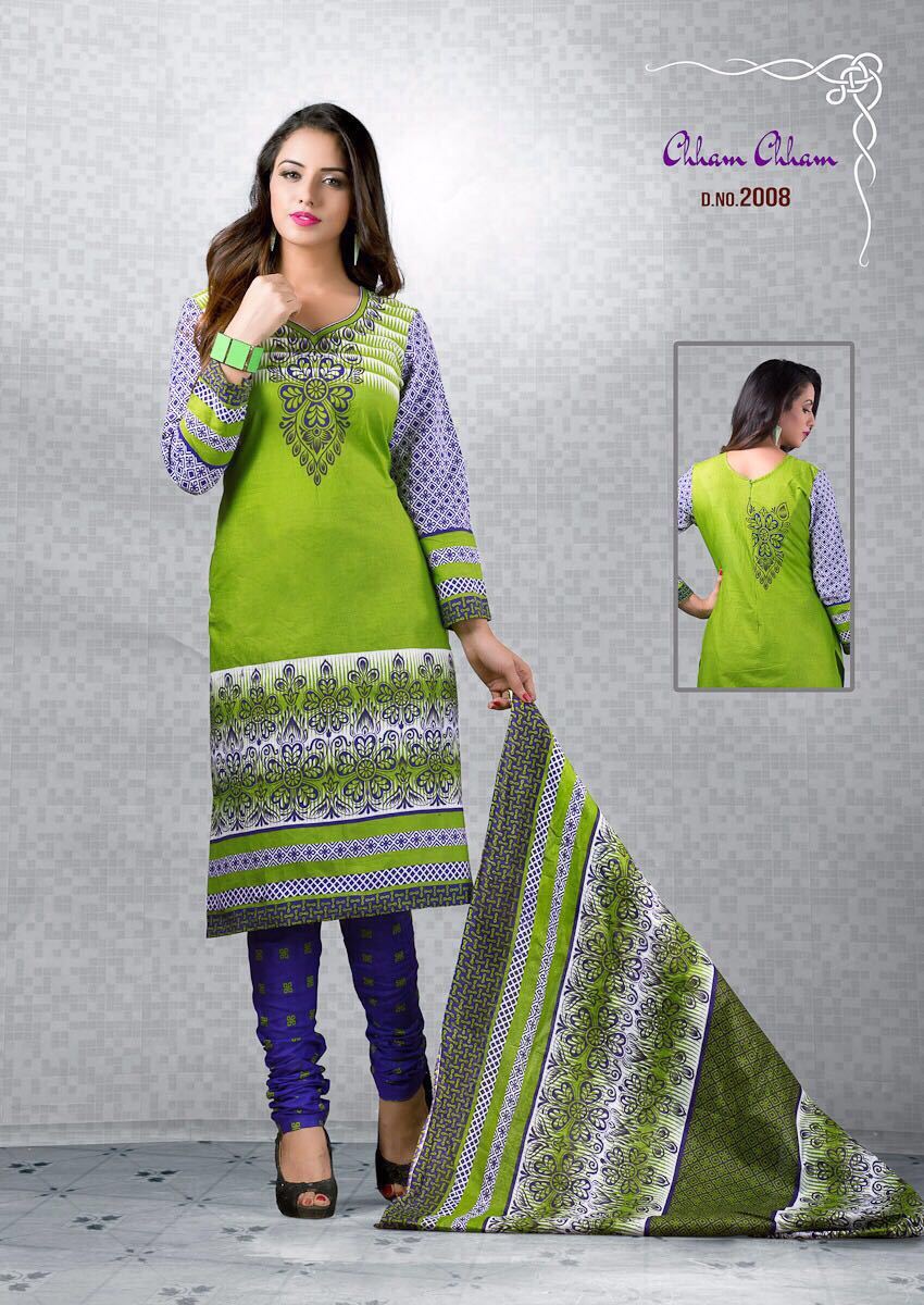 Cotton Printed Dress Materials Meenaxi Cham Cham