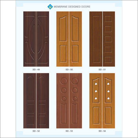 Wooden Membrane Door - Hardwood Battens, 72" Height x 26" Width x 30mm Thickness, Brown Finish | Weatherproof, Termite Resistant, Elegant PVC Foil Design