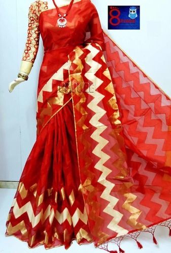 Zik Zek Cotton Saree