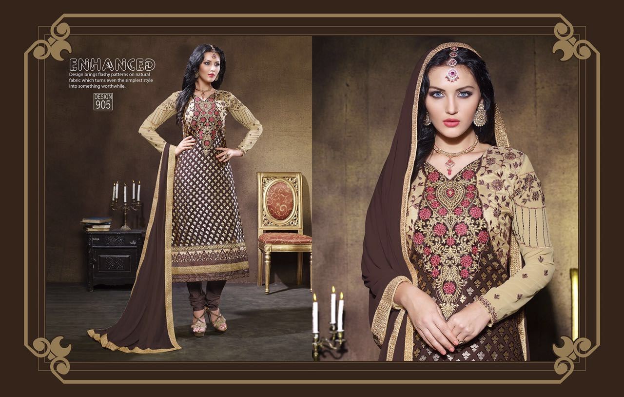 Embroidary Work Suits With Chiffon Dupatta Diora By Jsp Fabrics