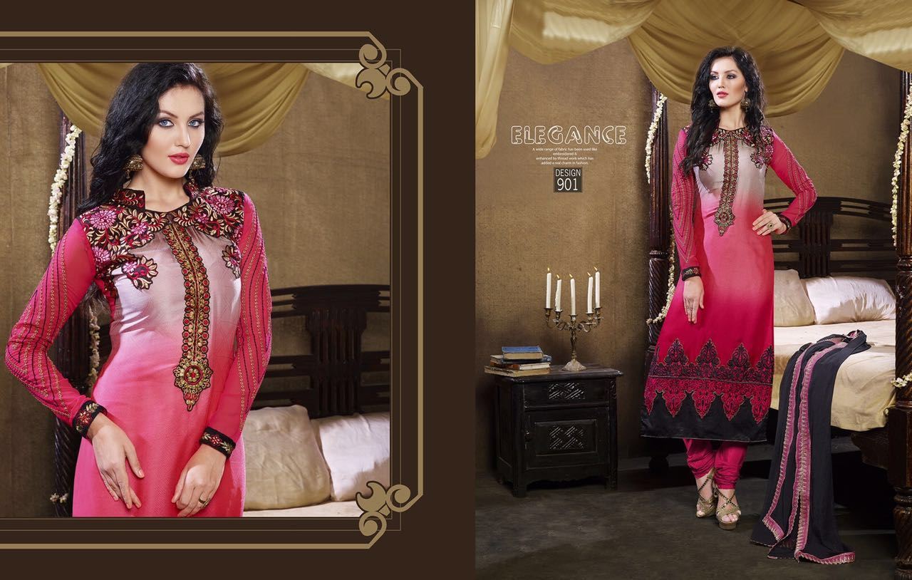Embroidary Work Suits With Chiffon Dupatta Diora By Jsp Fabrics