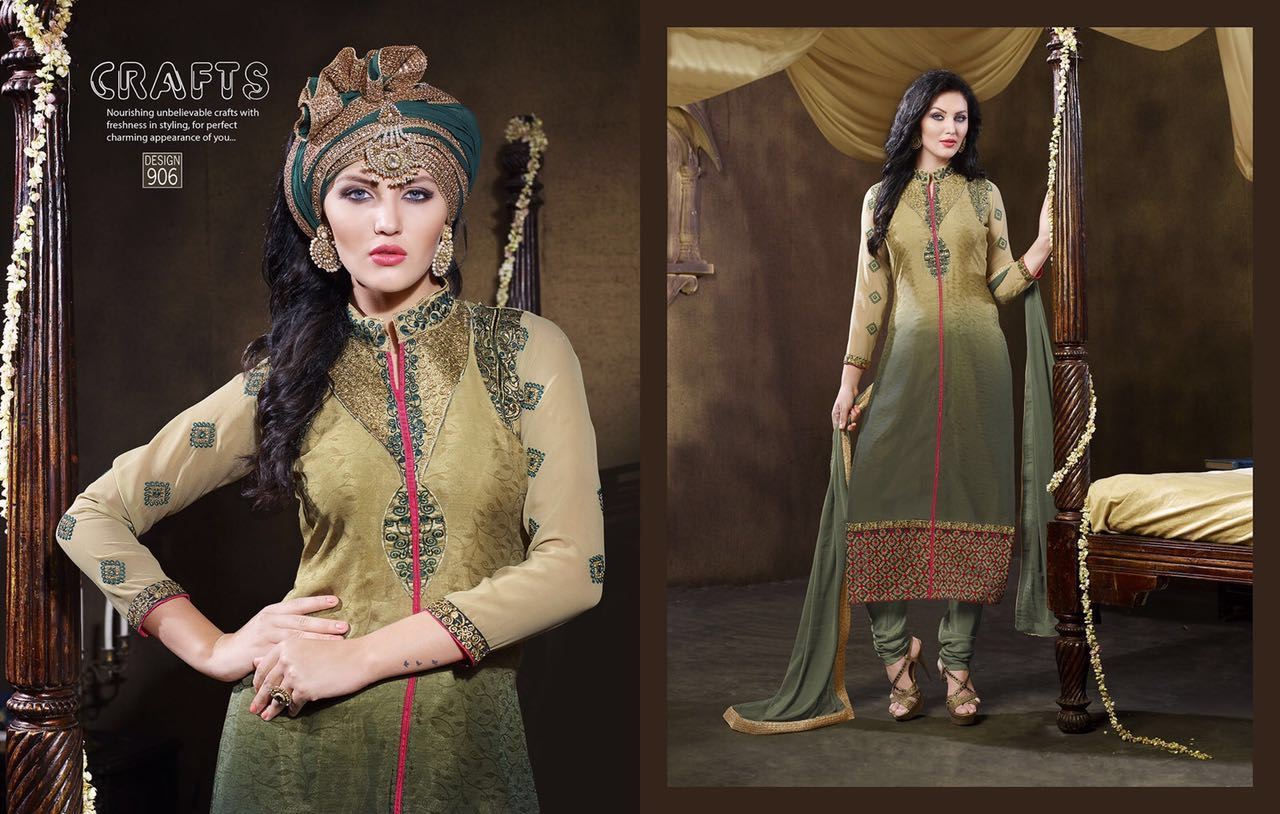 Embroidary Work Suits With Chiffon Dupatta Diora By Jsp Fabrics