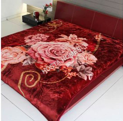 Floral Print Multicolor Mink Blanket Age Group: Adults