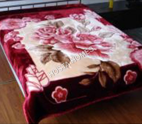 Red New Design Floral Mink Blanket