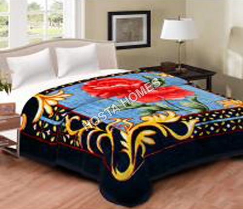 Silky Soft Solid Color Heavy Duty Indian Mink Blanket - 100% Ultra Fine Polyester, Double Size 152 CM X 220 CM, Black Color, Reinforced Trim Stitching for Enhanced Durability, Machine Washable for Easy Care