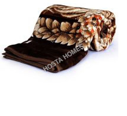 Brown Multicolor Printed Polyester Mink Blanket