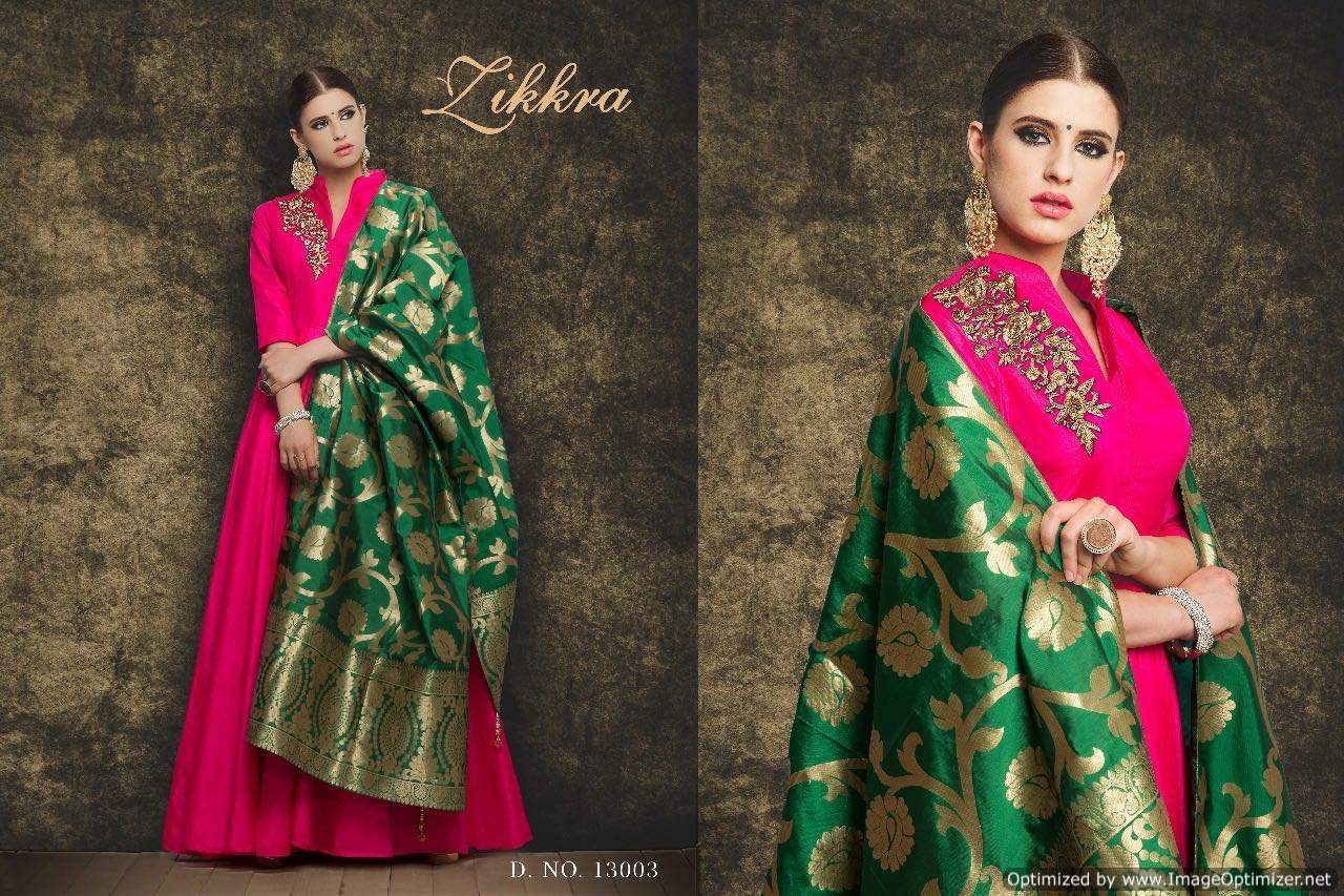 Silk Designer Dupatta Anarkali Suit