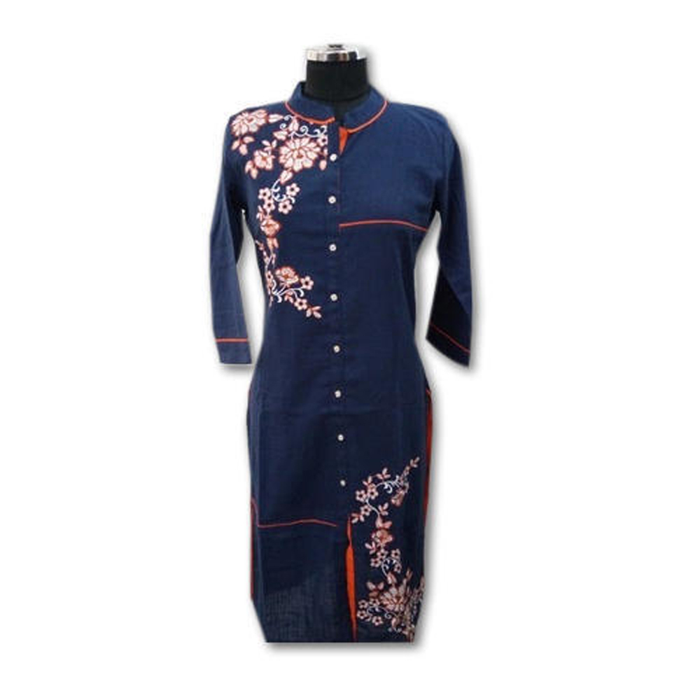 Ladies Blue Cotton Kurti