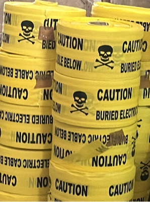 Underground Caution Tape - LDPE, 200 m Length, Yellow, 5-10 mm Thickness | Fade-Proof, Water-Proof, Abrasion & Corrosion Resistant