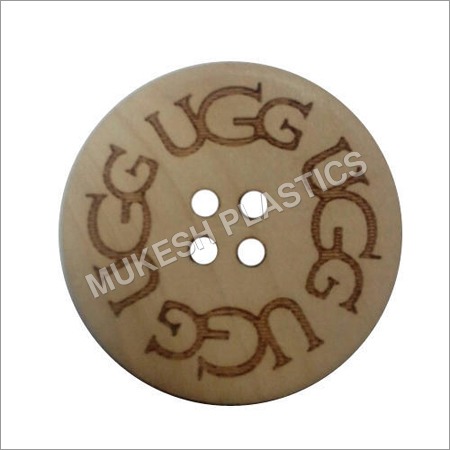 Engraving Coconut Button - Coconut Shell, Round Shape, Light Brown Color, 2 Holes Design | Flatback Style for Versatile Crafting