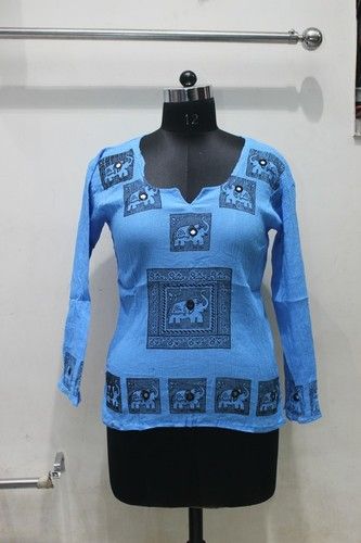 Blue Ladies Rayon Top