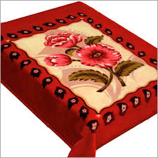 Double Bed Mink Blanket - 100% Cotton, King & Full Size, Red and Cream Floral Print | Lightweight, Elegant Warmth, Ideal for Home & Hotel Use