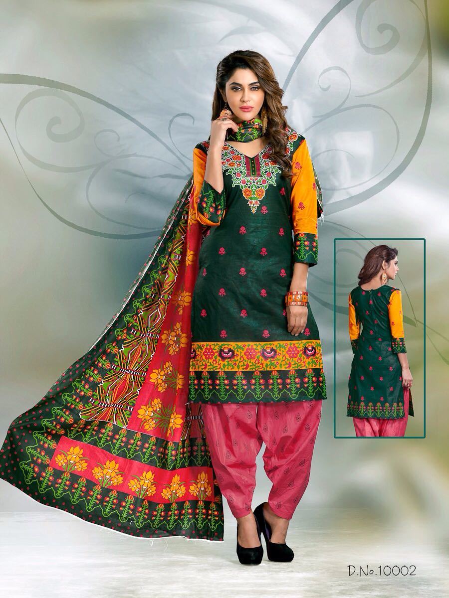 Cotton Printed Dressmaterials Meenaxi Dhoom Vol-10