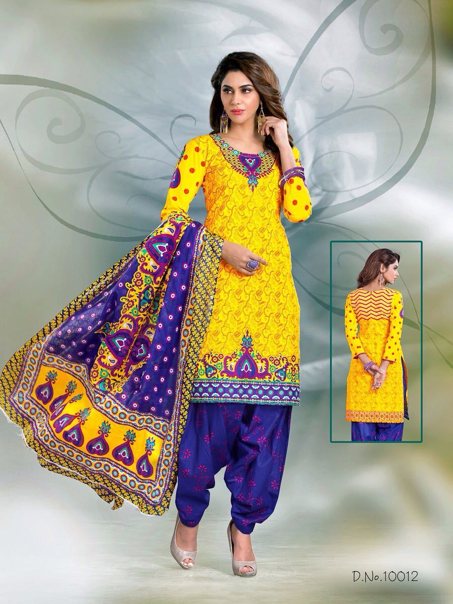 Cotton Printed Dressmaterials Meenaxi Dhoom Vol-10