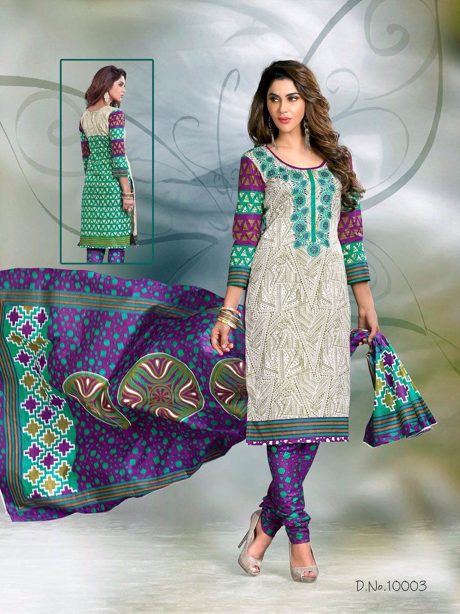Cotton Printed Dressmaterials Meenaxi Dhoom Vol-10