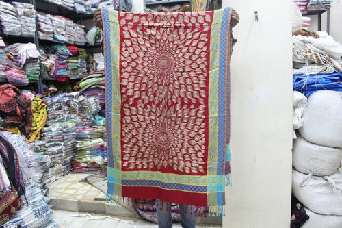 Pasmina Shawl - Pashmina Wool, 70 x 180 cm, Multi Color | Unisex, Printed Pattern, Fringe Closure, Lightweight for Daily and Evening Use