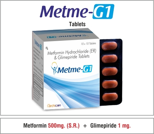 Metformin 500Mg (Sr)+Glimepiride 1Mg Application: Clinic