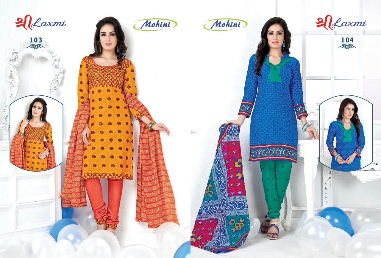 Cotton Printed Unstitched Dress Materials Mohini Shree Laxmi Vol-1