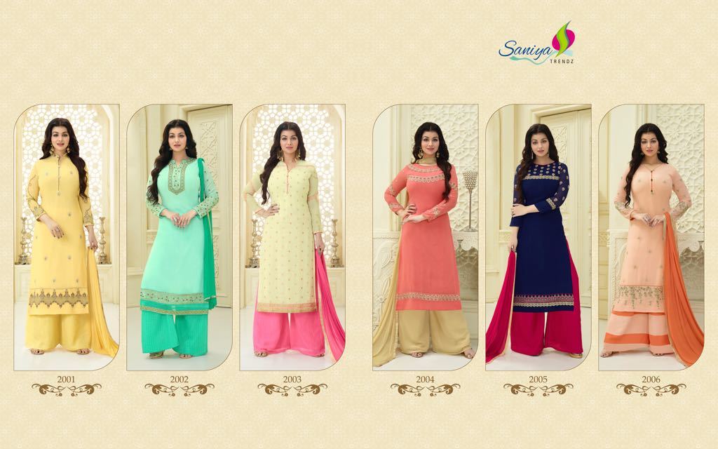 Faux Georgette Plazzo Salwar Suits