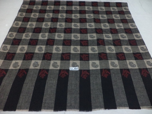 Mixcolor Pure Pashmina Check & Buti Design Shawl